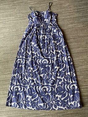 Blue and White Floral Maxi Dress